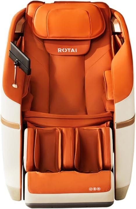 ROTAI Jimny Massage Chair, 8D SL Track Full Body Massage, Zero Gravity Recline, Heat Therapy, Airbags, Foot Rollers, Voice & Bluetooth Control | Orange - A36