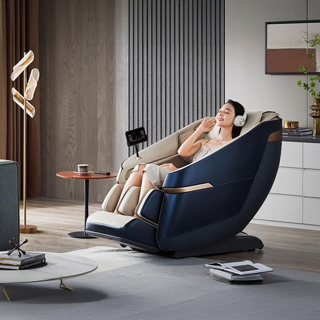 ROTAI Jimny Massage Chair, 8D SL Track Full Body Massage, Zero Gravity Recline, Heat Therapy, Airbags, Foot Rollers, Voice & Bluetooth Control | Blue - A36