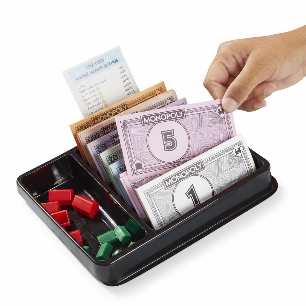 Monopoly Arabic Board Game - Classic Property Trading Game with Banker's Storage Tray, 8 Updated  2 to 6 Players