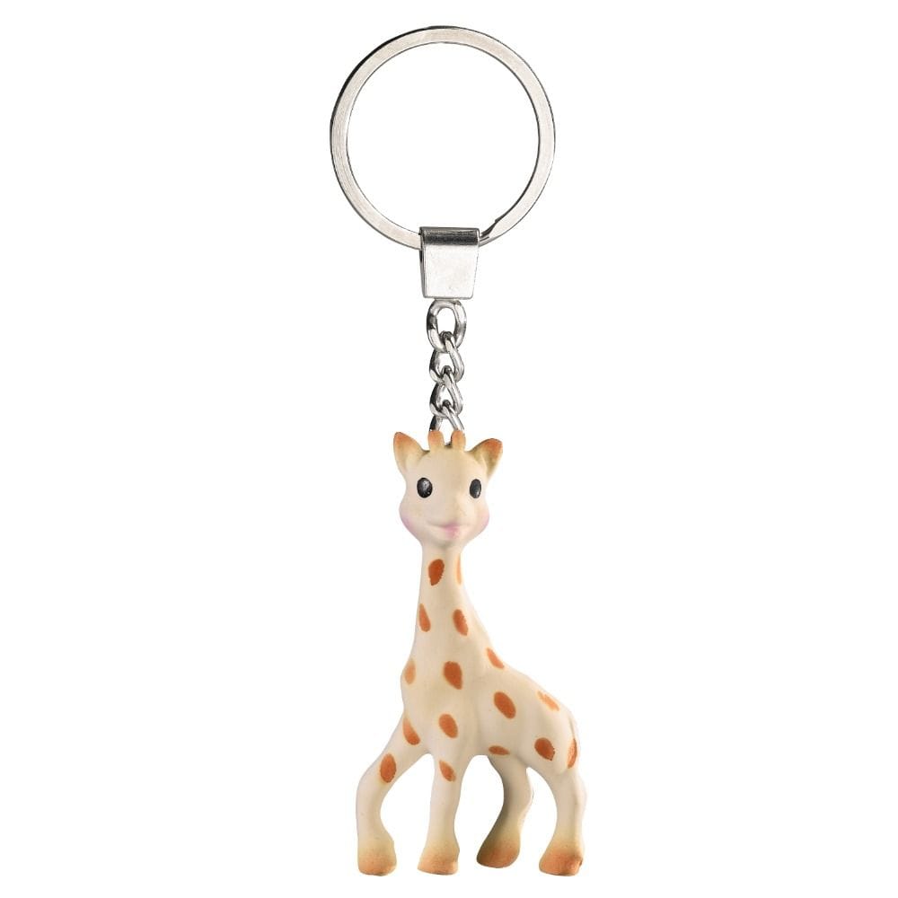Sophie La Girafe So'Pure Trio Giraffe Teether Ring Key Set 3+ Monthss, Flexible And Easy To Grip, Textured Surfaces For Teething Relief  - Brown/White