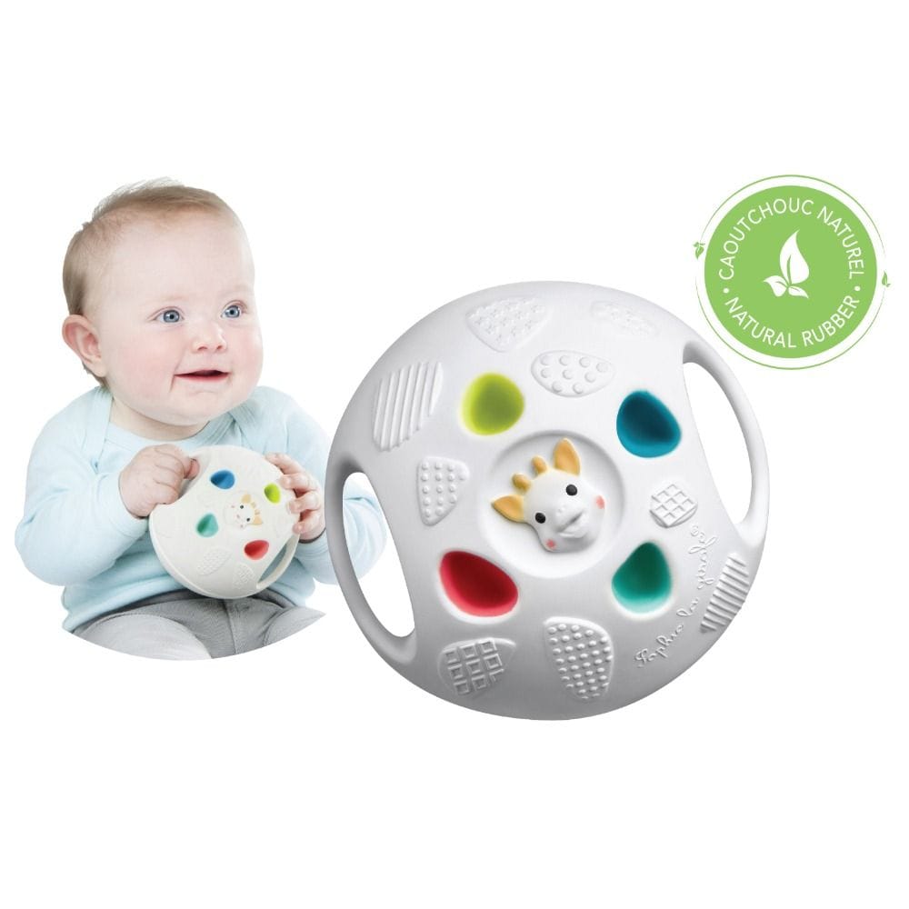 Sophie La Girafe So'pure Senso'Ball Gift Box With 2 Grip 3+ Monthss, Multi-textured, Stimulates Motor And Sensory Skills - Multicolour