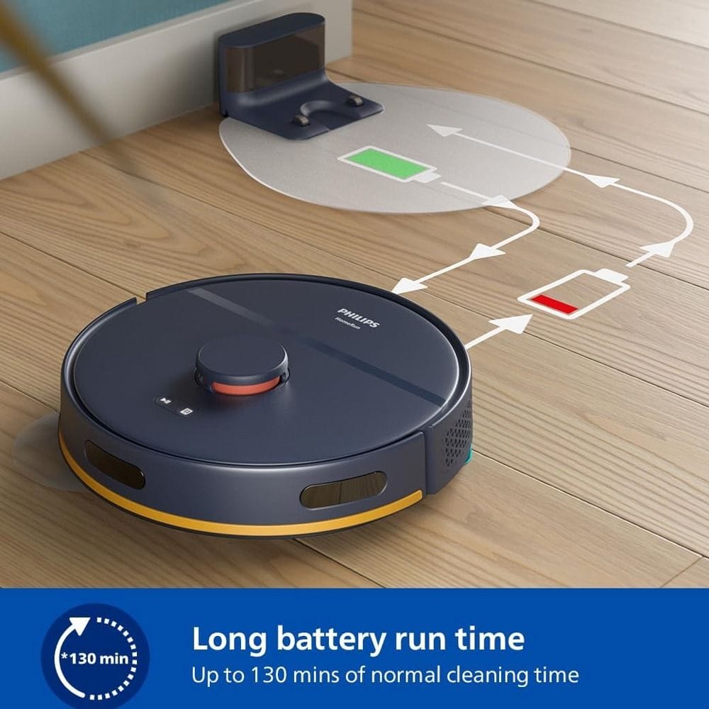 Philips HomeRun 2000 Series Robot Vacuum & Mop, 6000Pa Suction, LDS Laser Navigation, HomeRun App Control & Up to 120 Minutes Runtime | XU2000/10