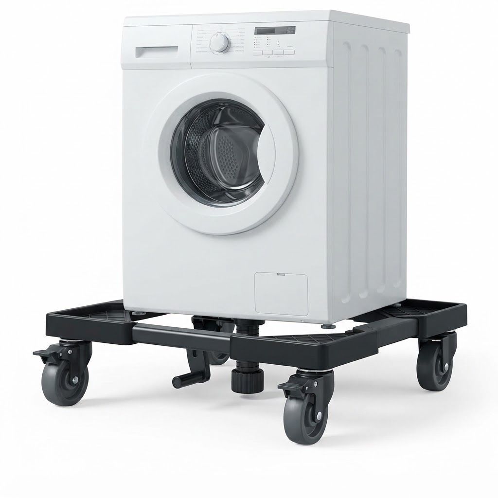 Nefish Adjustable Appliance Dolly with Wheels, Mini Fridge Stand, Washing Machine & Dryer Mobile Base, Refrigerator Roller Stand with 4 Locking Swivel Wheels