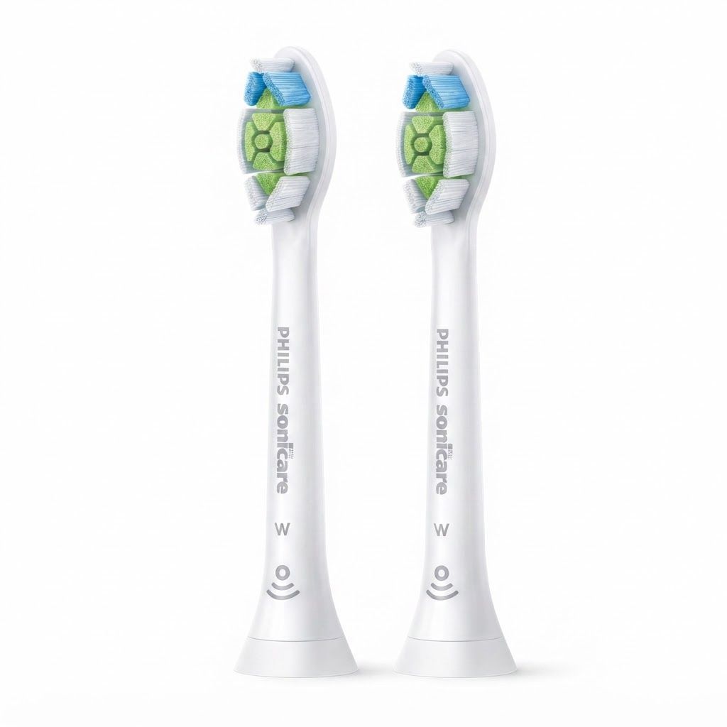 Philips Sonicare W2 Optimal White Replacement Brush Heads HX6062/14, 2-Pack, White, Whitens Teeth