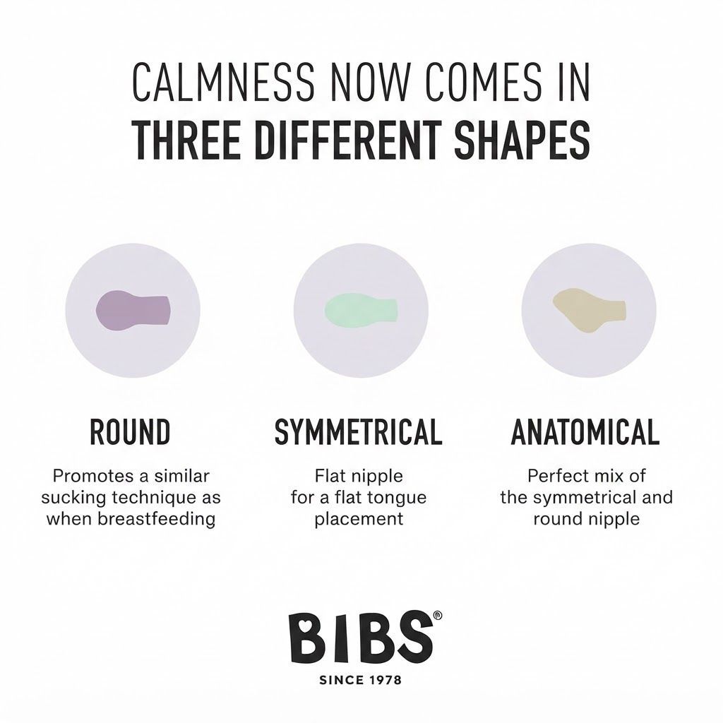 BIBS Try-It Collection Pacifier Size 1 0+ Months, Natural Rubber Latex Or Silicone Nipple, BPA-Free, Flexible And Durable Design - Blush