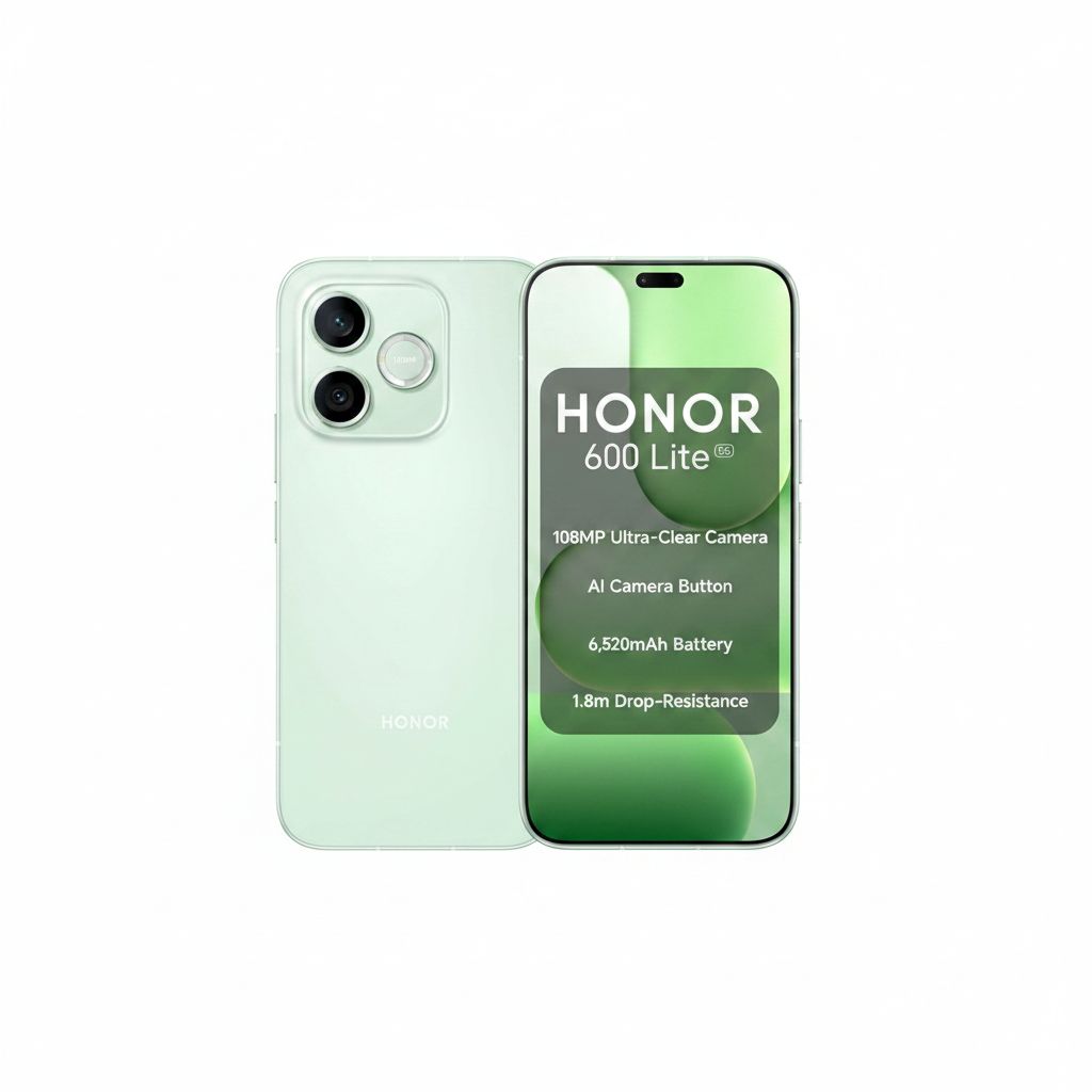 Honor 600 Lite - 256GB ROM, 8GB RAM, 5G Unlocked Smartphone|Sprout Green