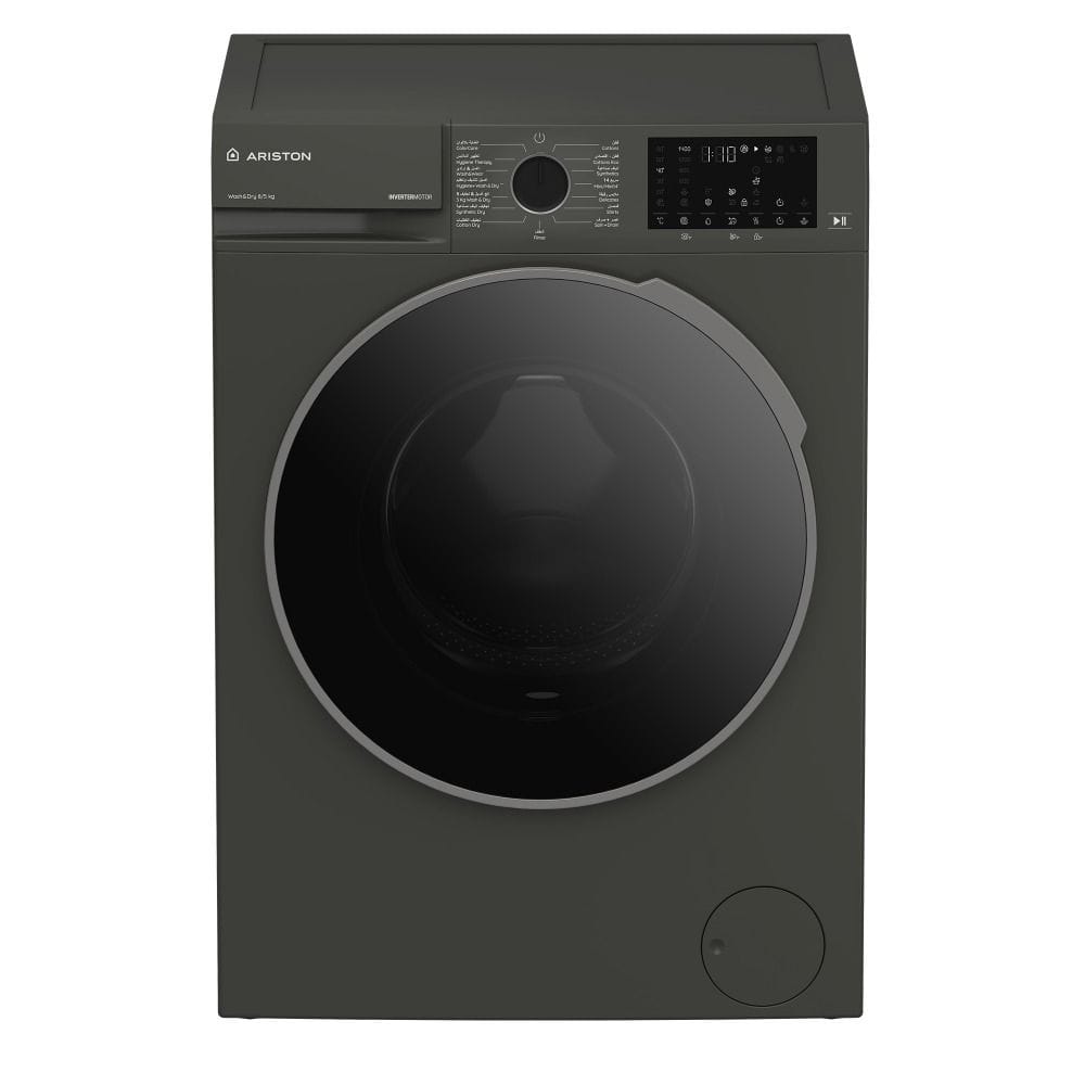 Ariston 8kg/5kg Front Load Washer Dryer, 1400 RPM Spin Speed, Multiple Wash & Dry Programs | Manhattan Gray - ARWD 085142D MME