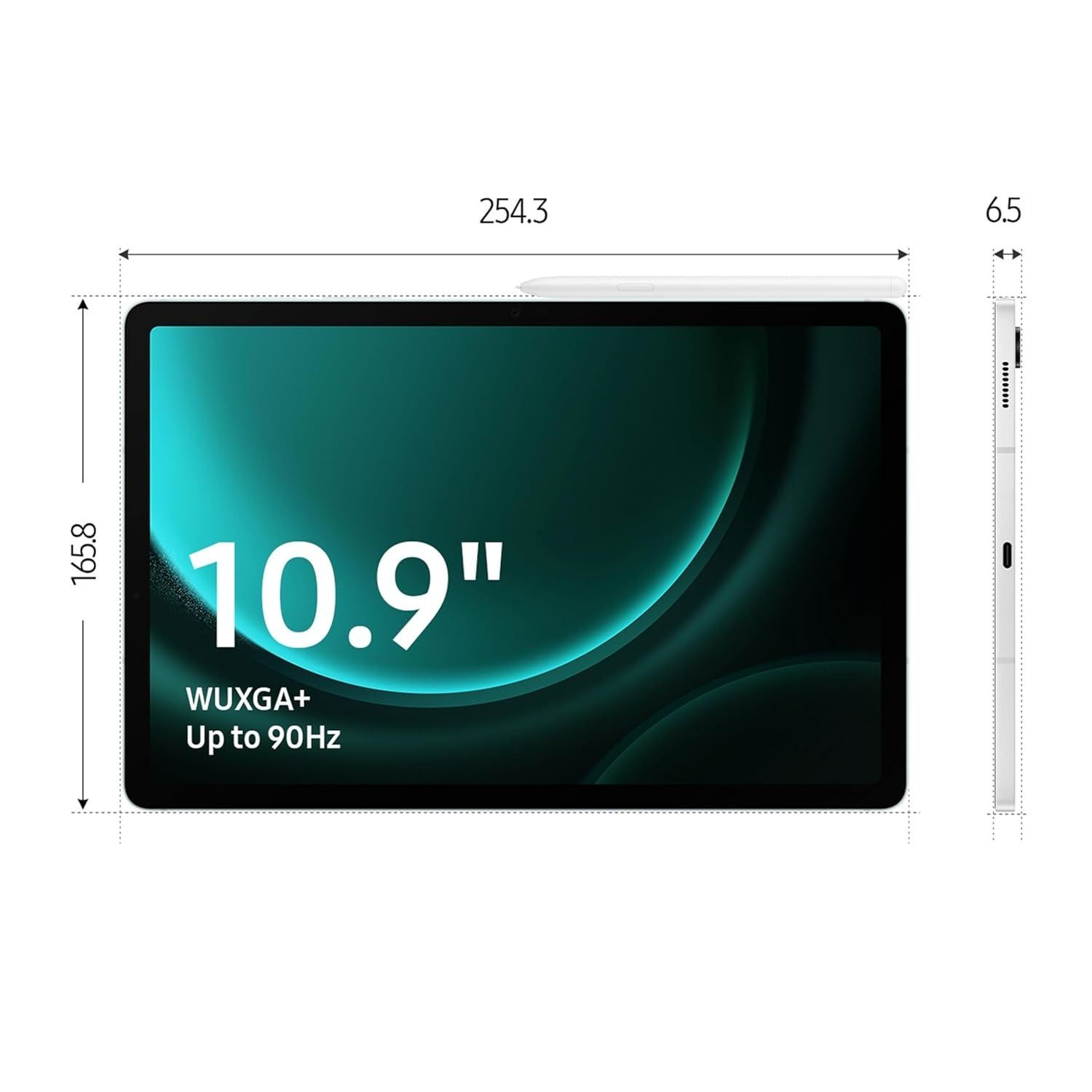 Samsung Galaxy Tab S9 FE 5G SM-X516B, 10.9" Display, 128GB+6GB RAM, 8000mAh Battery | Silver
