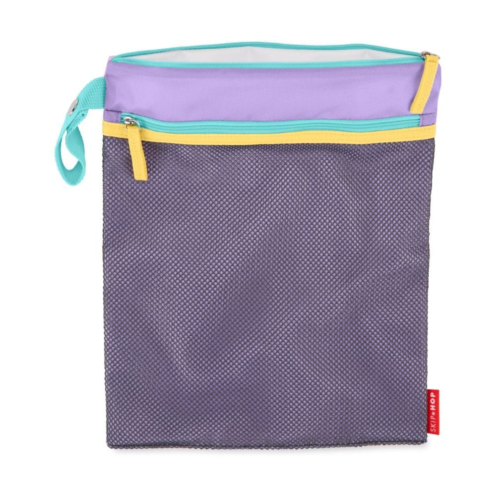 Skip Hop Spark Style Wet Bag, Wet And Dry Separation Design, Waterproof Pocket For Wet Items, Stylish Spark Style Coordination - Pink/Purple