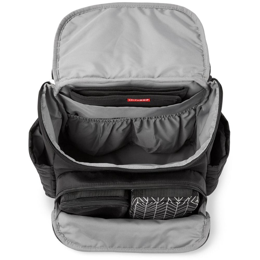 Skip Hop Forma Diaper Backpack, Lightweight And Waterproof Design, Smart Organized Storage System, Stroller-Friendly Clip System - Jet Black
