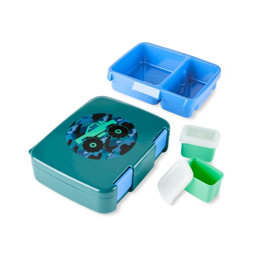 Skip Hop Truck Spark Style Bento Lunch Box 3+ Years, Easy Open And Close Latches, Flexible Carry Handle - Multicolour