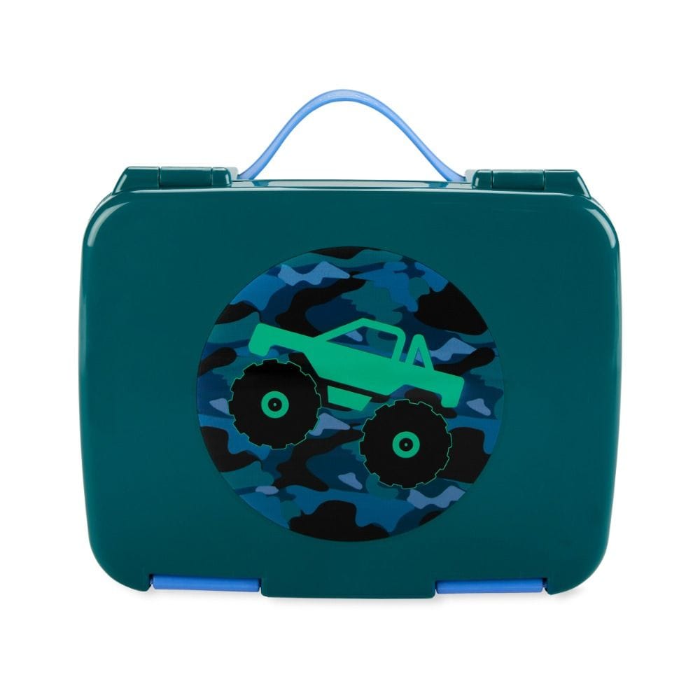 Skip Hop Truck Spark Style Bento Lunch Box 3+ Years, Easy Open And Close Latches, Flexible Carry Handle - Multicolour