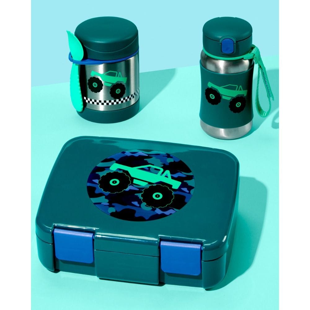 Skip Hop Truck Spark Style Bento Lunch Box 3+ Years, Easy Open And Close Latches, Flexible Carry Handle - Multicolour