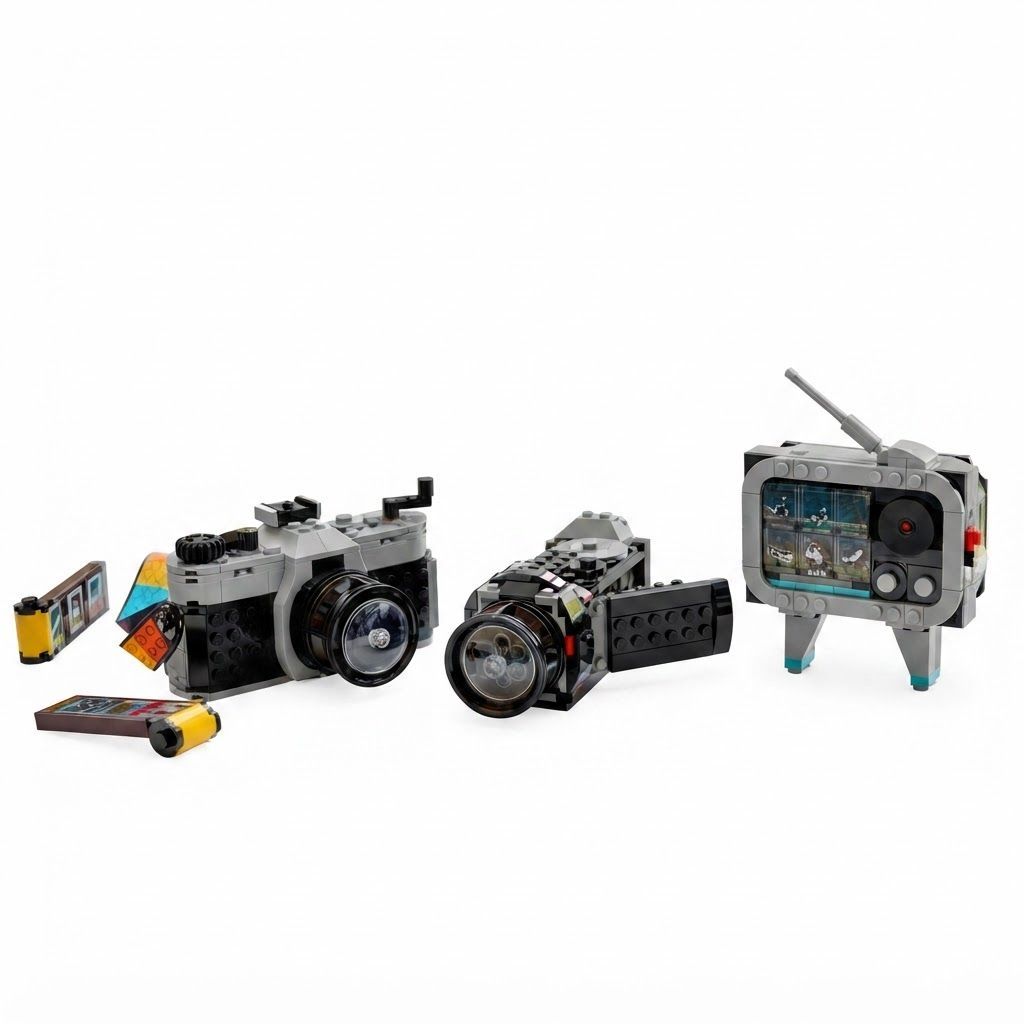 LEGO Creator 3in1 Retro Camera Building Set for Kids, Vintage Toy Camera, Video Camera 8+ years, 3 buildable models (Camera, Video Camera, TV)