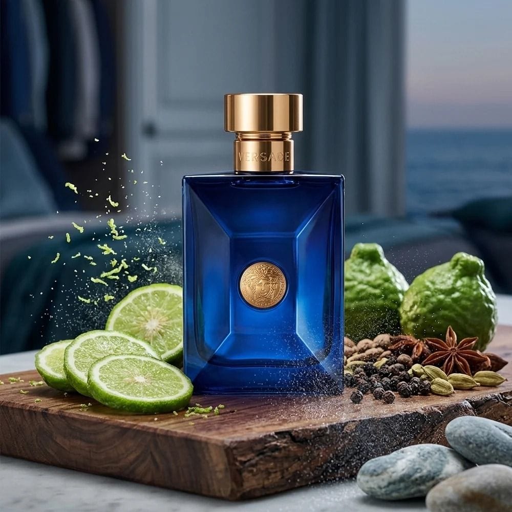Versace Dylan Blue Pour Homme Eau de Toilette, Fresh Aromatic Woody Fragrance with Bergamot, Grapefruit, Ambroxan, Patchouli & Musk - 100ml