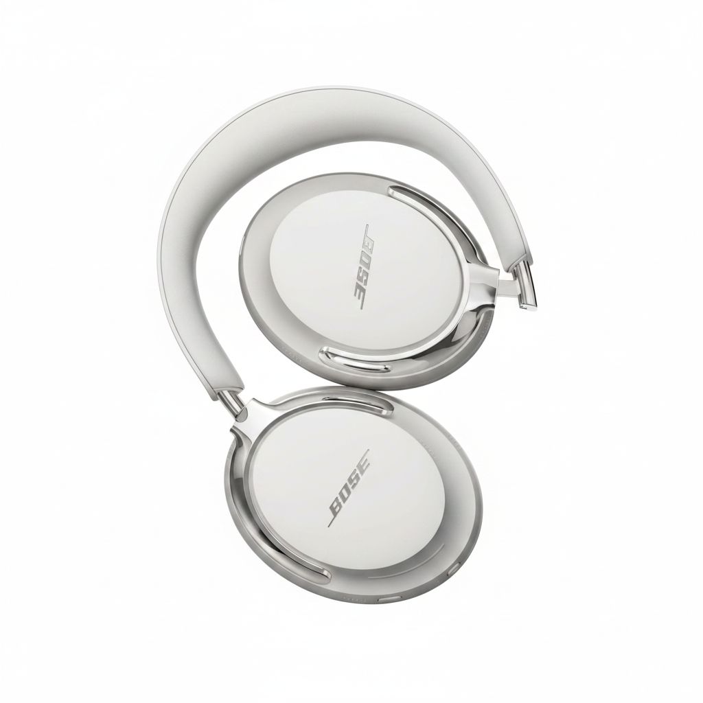 Bose QuietComfort Ultra Wireless Over-Ear Headphones (2nd Gen), Premium Noise Cancelling, Immersive Audio, Bluetooth - White