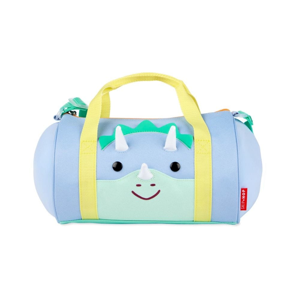 Skip Hop Duffimals Soft Dinosaur Duffel Bag, Spacious Zippered Storage Compartment, Comfortable And Easy to Carry - Multicolour