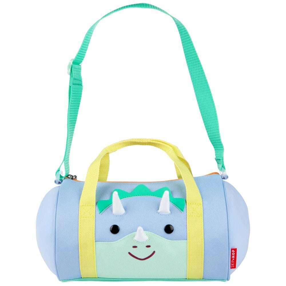 Skip Hop Duffimals Soft Dinosaur Duffel Bag, Spacious Zippered Storage Compartment, Comfortable And Easy to Carry - Multicolour