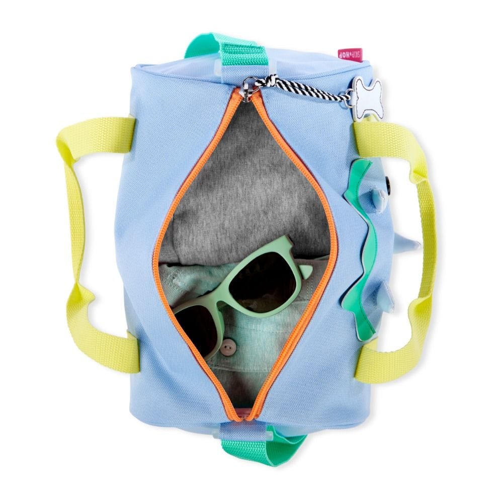 Skip Hop Duffimals Soft Dinosaur Duffel Bag, Spacious Zippered Storage Compartment, Comfortable And Easy to Carry - Multicolour