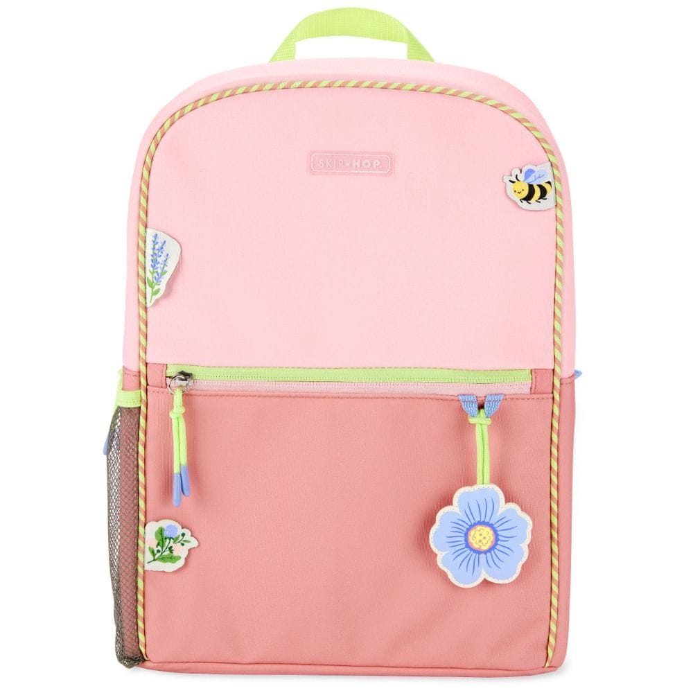 Skip Hop Wildflower Wander Kids Backpack 4+ Years, Roomy Interior with Slip Pocket, Adjustable Padded Straps - Pink
