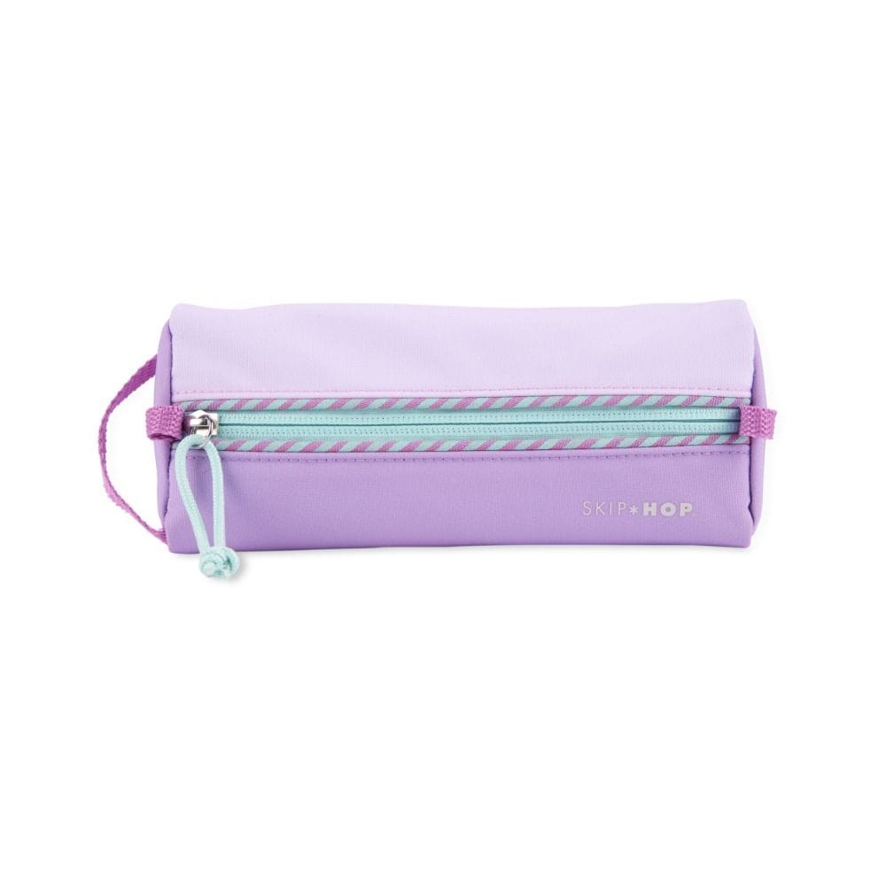 Skip Hop Sweet Treats Wander Pencil Pouch 4+ Years, Bold Colour Block Design, Side Loop For Easy Carrying, Secure Zipper Closure - Purple