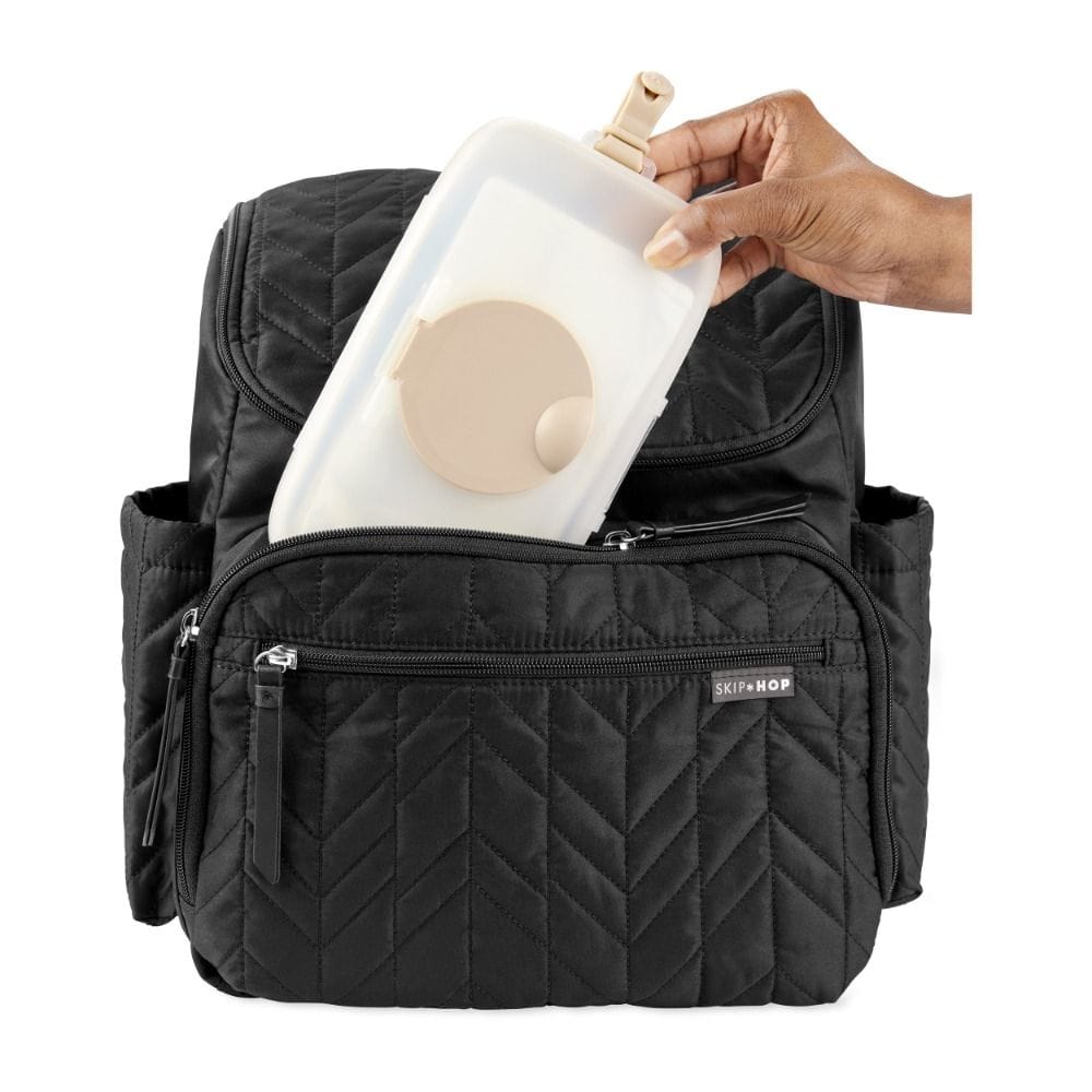 Skip Hop Grab And Go Travel Snug Seal Wipes Dispenser Case, Moisture-Locking Silicone Seal, Transparent Refill Indicator - Oat