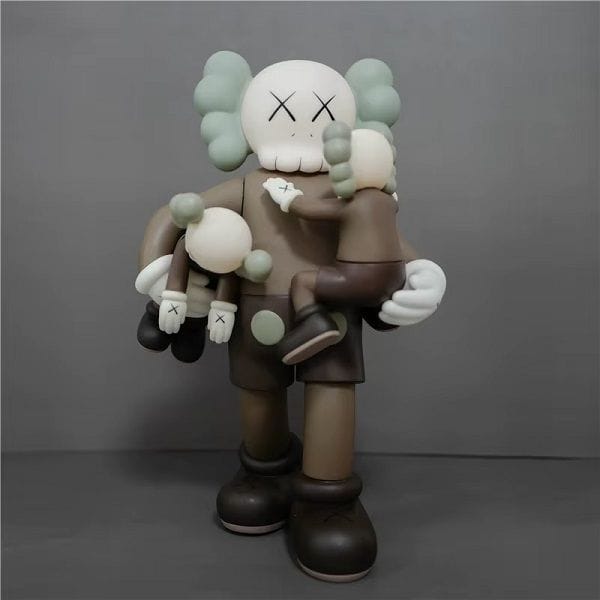 Luxury Signature Kaws Toy Figure 38cm Brown, Collectible Vinyl Resin Art Statue, Modern Decorative Display Ornament for Home, Office & Shelf