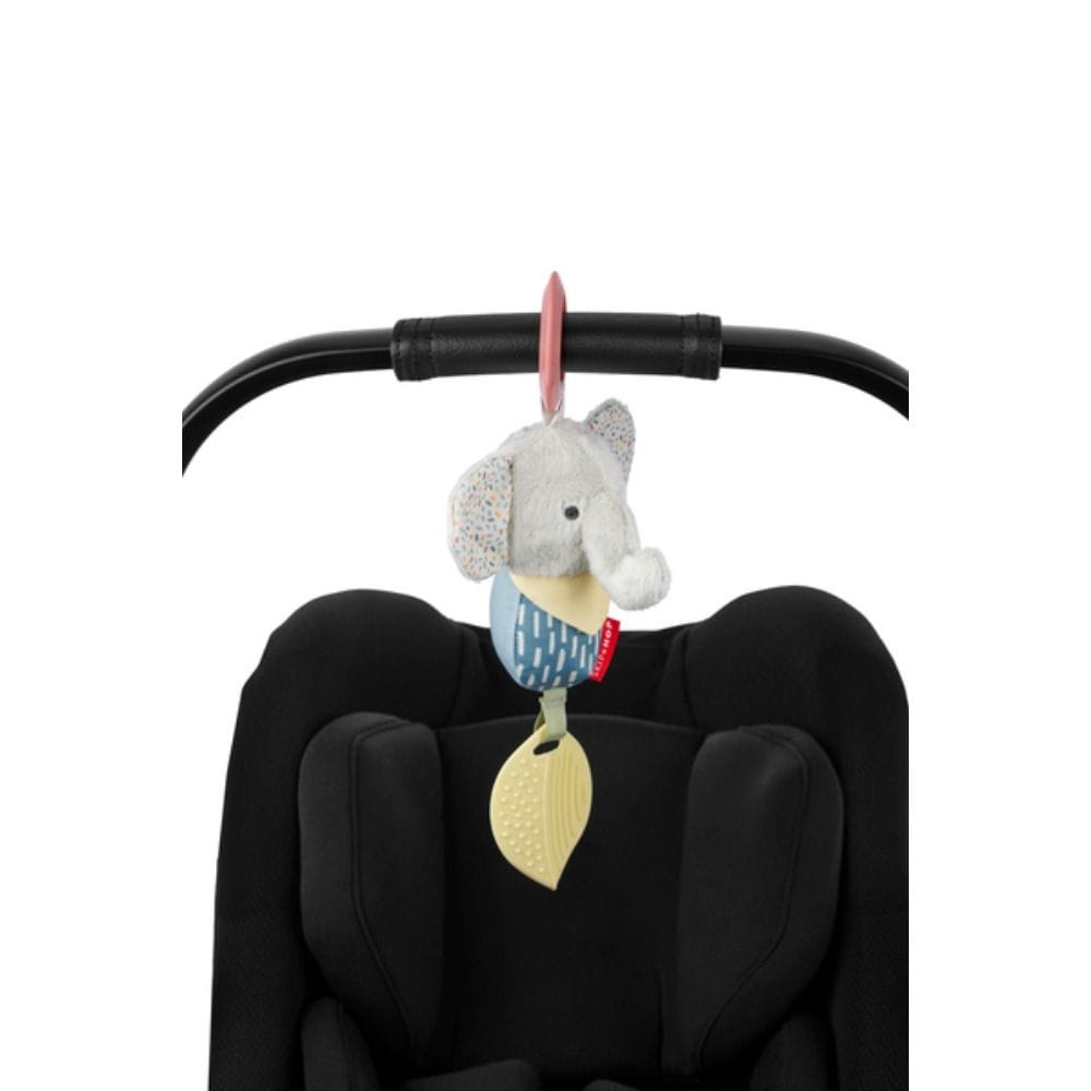 Skip Hop Bandana Buddies Chime And Teethe Elephant Toy 0+ Monthss, Multi-Textured Fabrics, Soothing Chime Sounds - Multicolour
