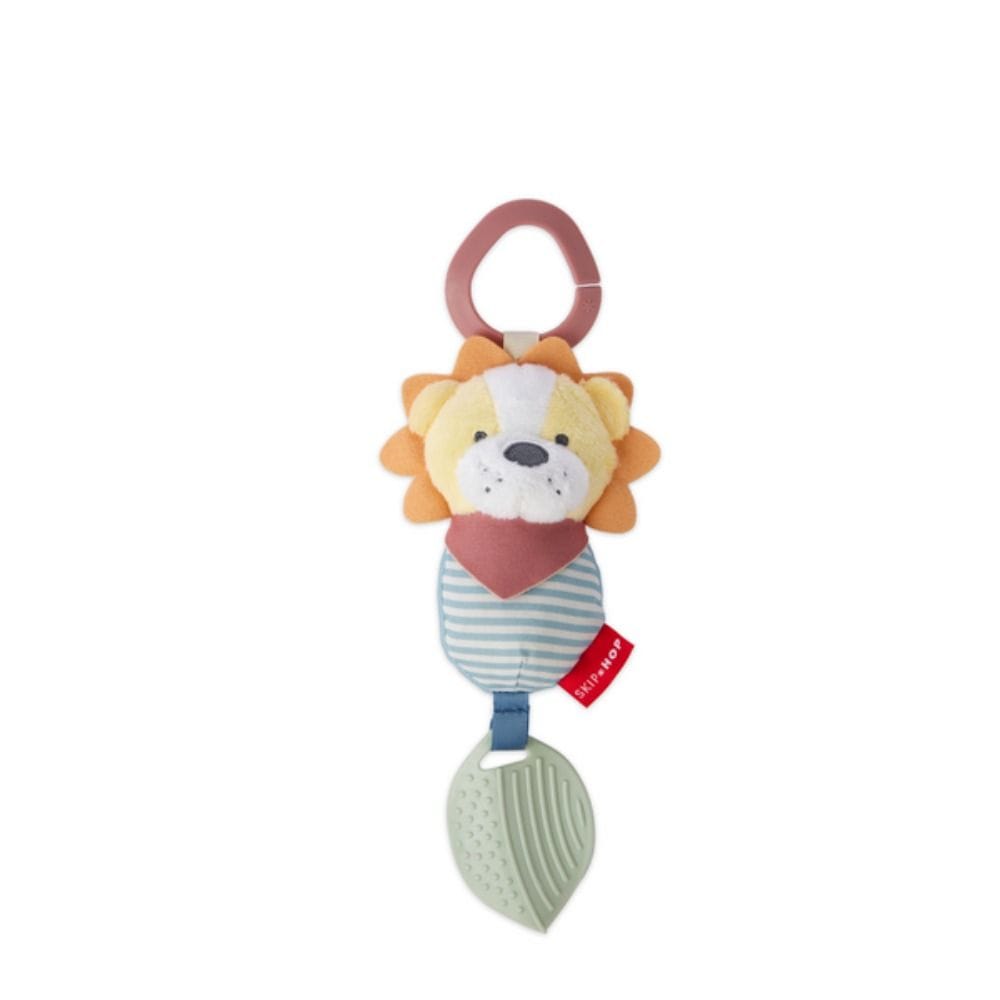 Skip Hop Bandana Buddies Chime And Teethe Lion Toy 0+ Monthss, Multi-Textured Fabrics, Soothing Chime Sounds - Multicolour