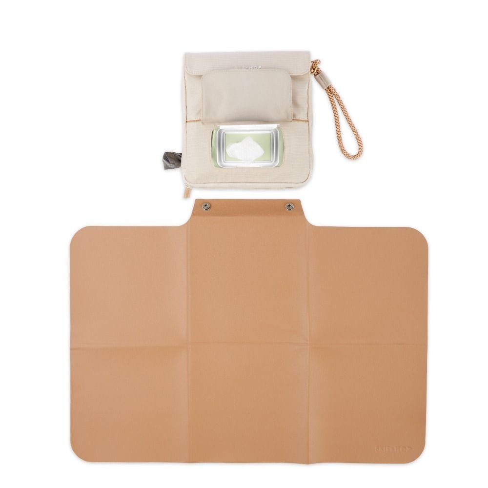 Skip Hop Clean Slate Changing Station Bag, Smart Storage Design, Wipeable And Durable Material, Magnetic Wipes Pocket - Oat