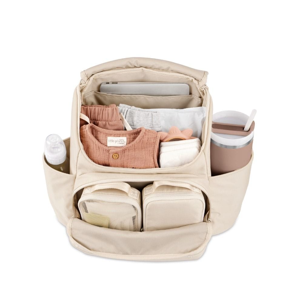 Skip Hop Forma Next Diaper Backpack, Insulated Bottle Pockets, Changing Station, Large Multi-Compartment, Travel-Friendly, Water-Resistant - Oat