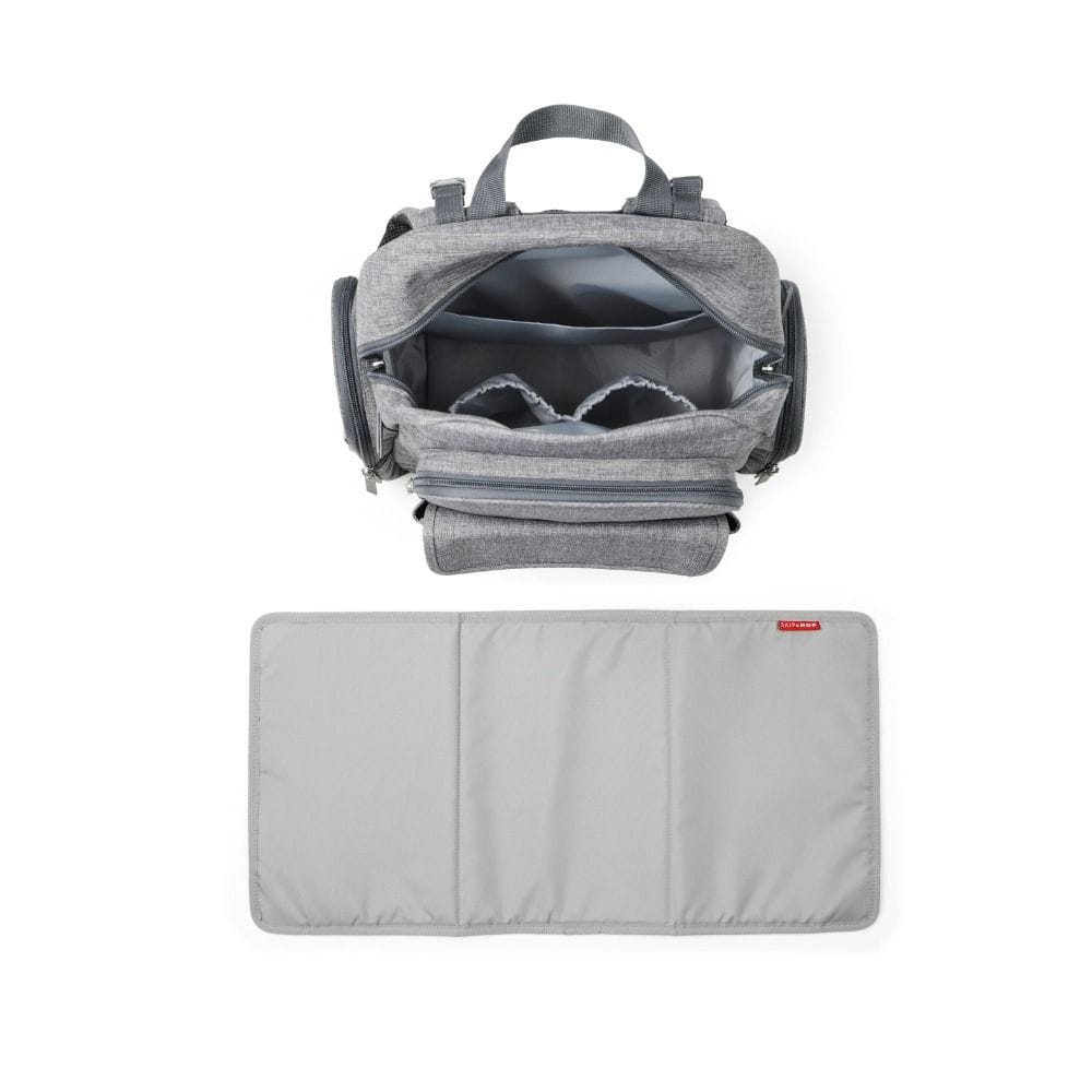 Skip Hop Luna Diaper Backpack, Spacious And Highly Organized Storage, Dedicated Functional Pockets, Includes Cushioned Changing Pad -  Gray