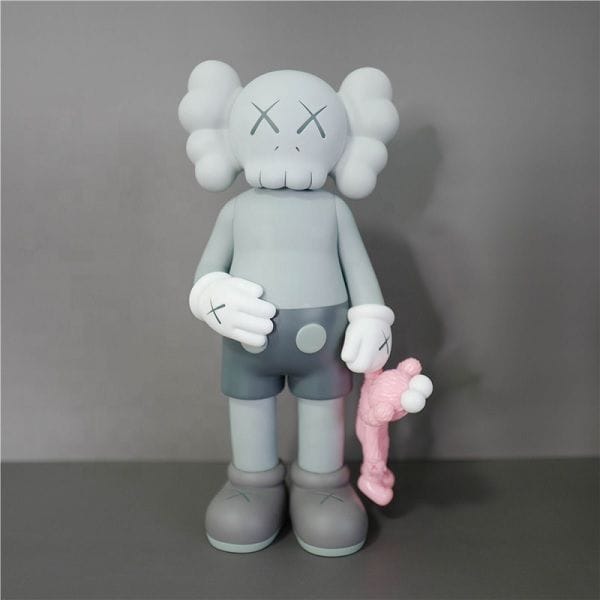 Luxury Signature Kaws Toy Figure 31cm Grey, Collectible Vinyl Resin Art Statue, Modern Decorative Display Ornament for Home, Office & Shelf