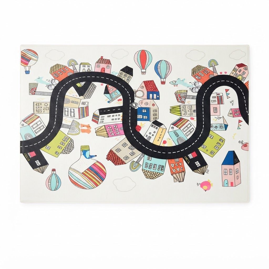 Skip Hop Doubleplay Reversible Playmat, Waterproof, Easy Wipe-Clean Waterproof Surface, Phthalate-Free Foam - Vibrant Village