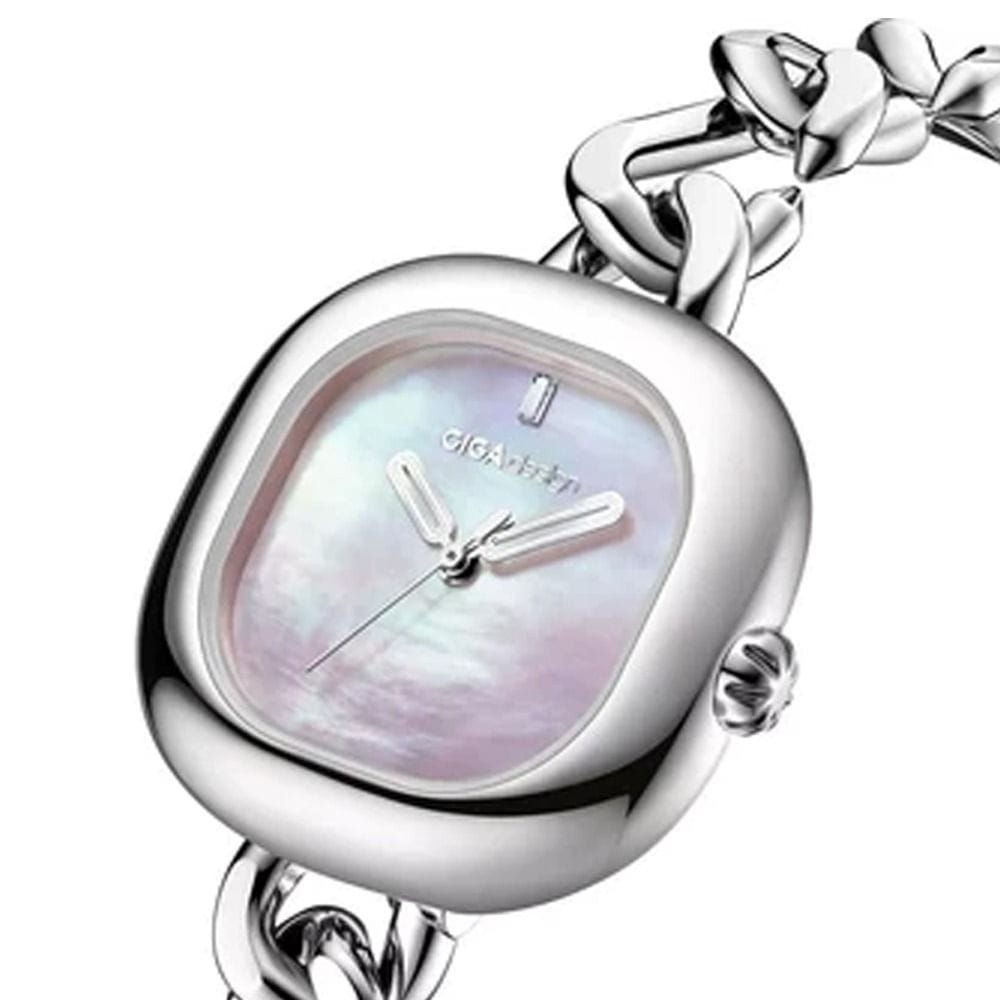 CIGA Design D Series Pink Women's Quartz Analog Watch, Stainless Steel Silver Case, Pink Dial, Mineral Crystal, 3 ATM Water Resistant