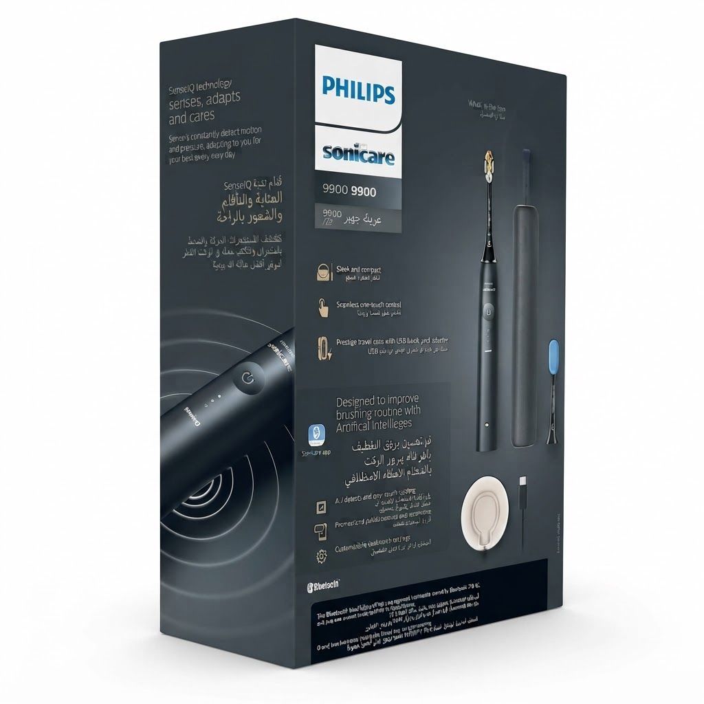 Philips Sonicare 9900 Prestige Rechargeable Toothbrush HX9992/22, Midnight Blue with SenseIQ