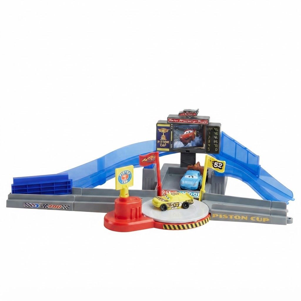 Disney Pixar Cars Piston Cup Stunting Speedway Playset with Lightning McQueen Toy Car, Racing & Stunt Play, Kids Toy
