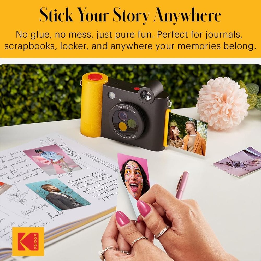 Kodak Smile+ Instant Print Digital Camera, Effect-Changing Lens, 2x3-Inch ZINK Photo Printing, Bluetooth Connectivity & microSD Storage | Black - 843812173056