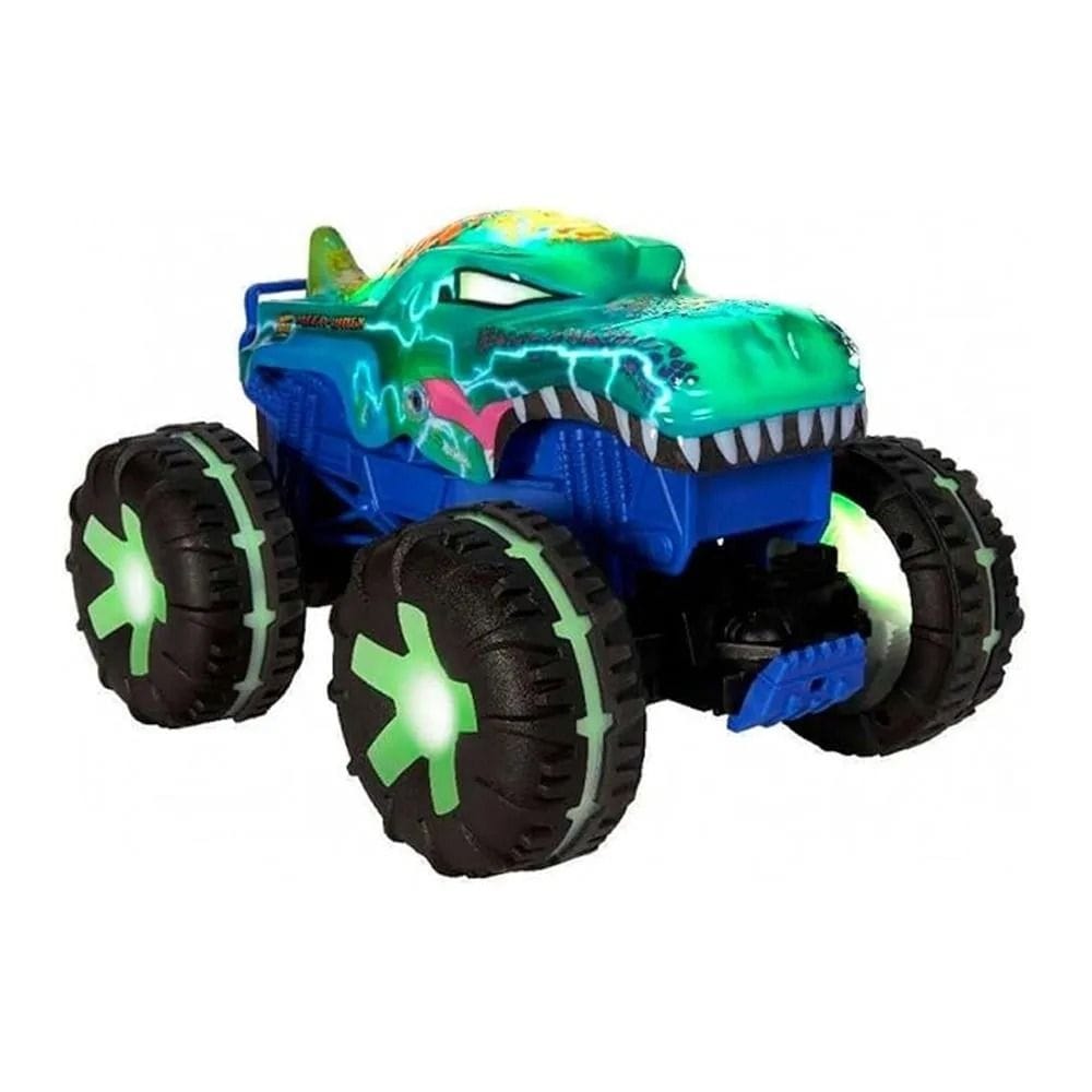 Hot Wheels Monster Trucks 1:15 Scale + Roll Out Raceway Track Set + City Mega Car Wash With 1 Color Shifters Car Playset Bundle (603001000016128 + 603001000016121 + 603001000016108)