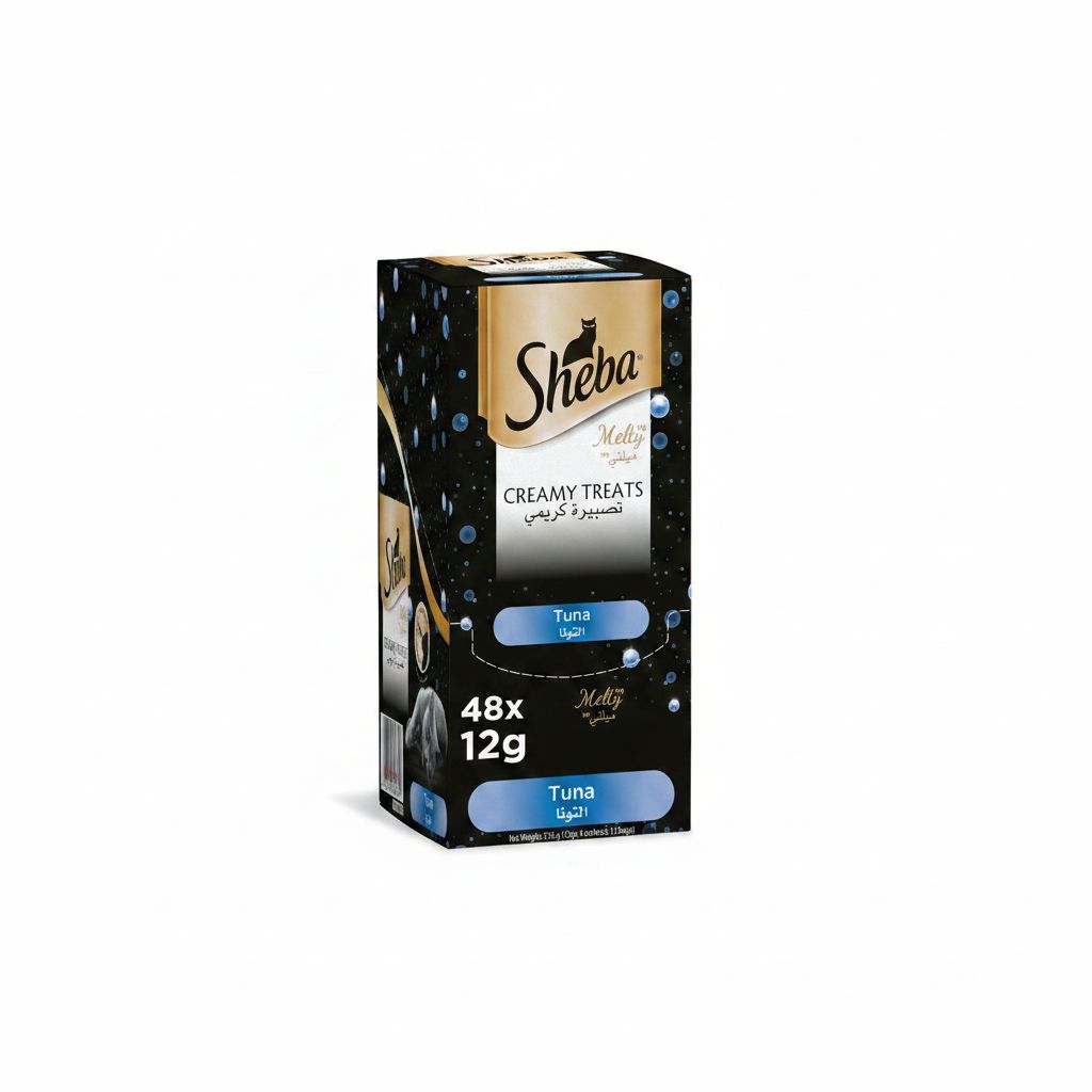 Sheba Melty Tuna Flavor Wet Cat Food Treats - 48 Pack of Creamy Indulgence