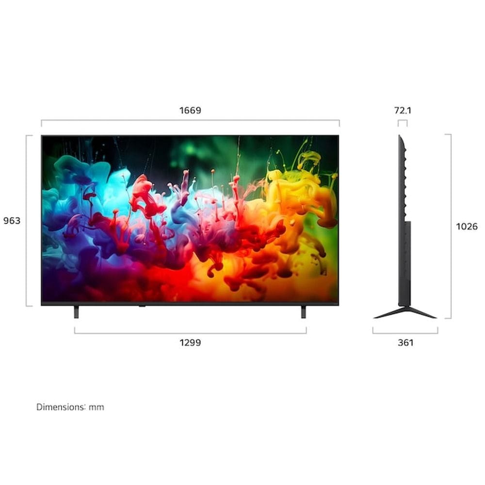 LG 75 Inch AI QNED Mini LED 4K Smart TV - Dynamic QNED Color, Alpha 7 AI Processor Gen9, 60Hz VRR, WebOS | 75QNED72B6T.AMRG 