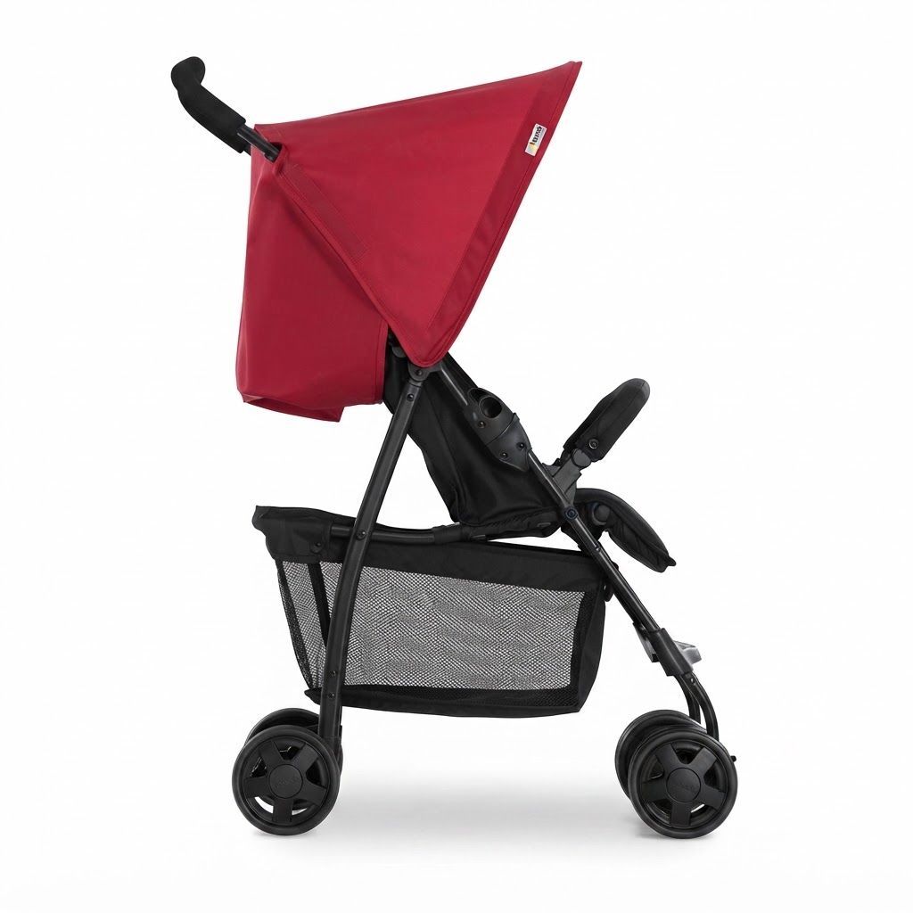 Hauck Sport Pushchair, Lightweight Travel Stroller, Compact & Foldable, Lay-Flat Seat, 5-Point Harness, Ideal for Active Parents on City Streets, Public Transport, and Vacations | Red