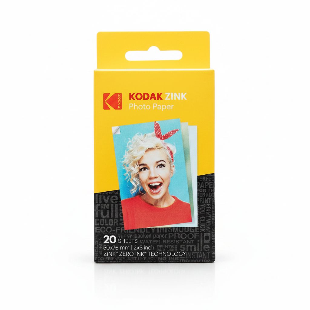 Kodak ZINK Photo Paper 50x76mm 20 Sheets for Smile & Printomatic, Sticky-Back Prints, Smudge-Proof, Water-Resistant & Tear-Resistant | RODZ2X320