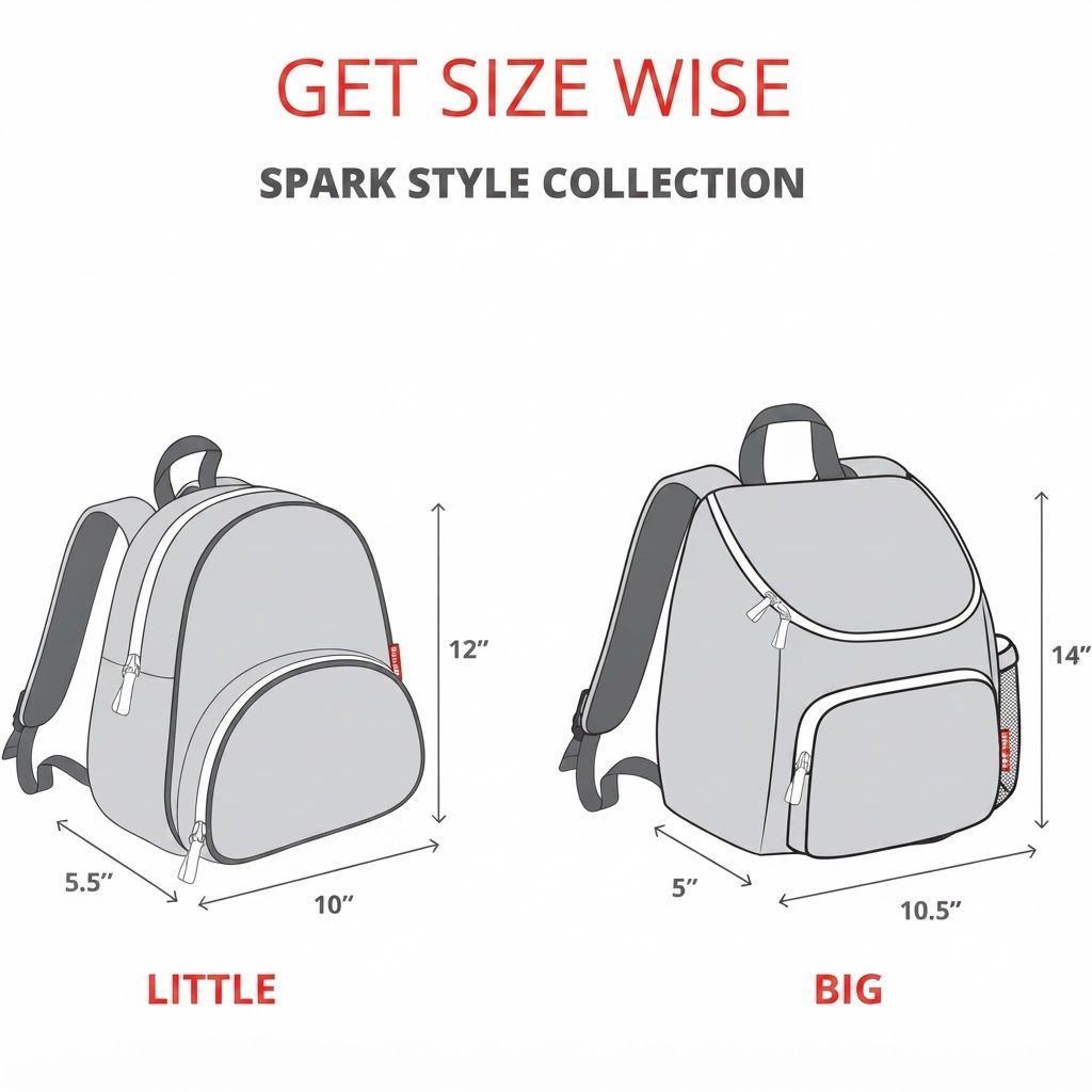 حقيبة ظهر Skip Hop Spark Style للأطفال بتصميم الصدفة البحرية، أحزمة مبطنة قابلة للتعديل، مقبض علوي للحمل - متعدد الألوان