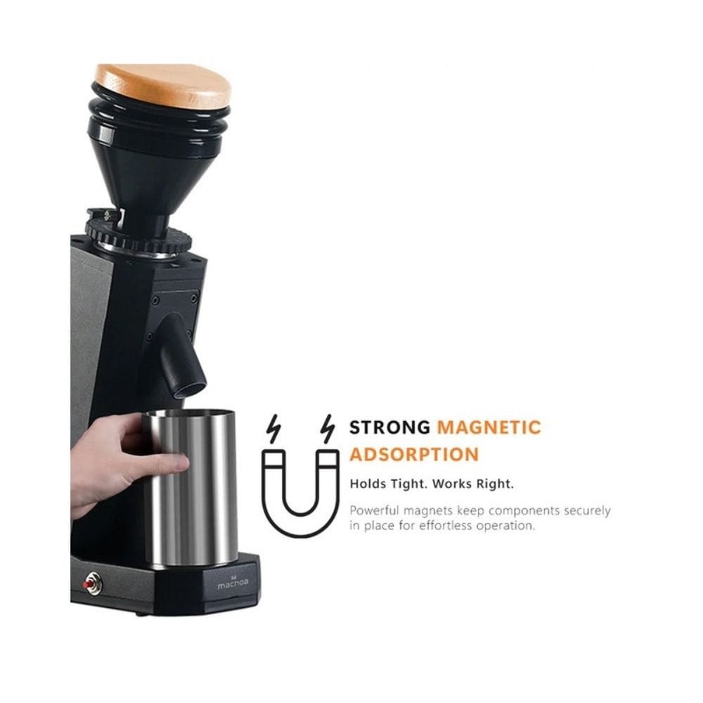 Macnoa MacGrind Grande DLC Coffee Grinder, 40mm Titanium Burr, 19 Grind Levels, 150W, DLC Coating | Black - MG-25MGGD-BK