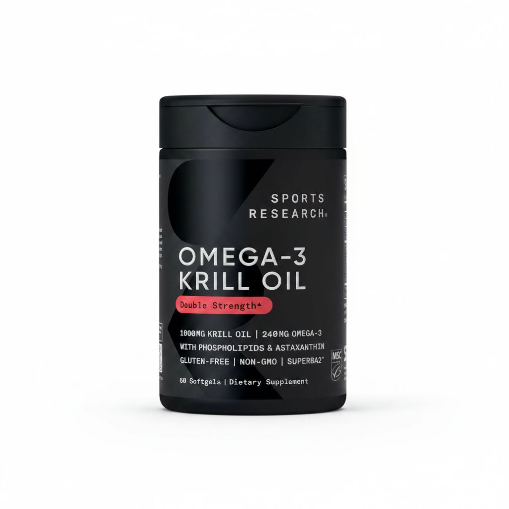 Sports Research Premium Antarctic Krill Oil Supplement 1000mg - 60 Softgels with Omega-3