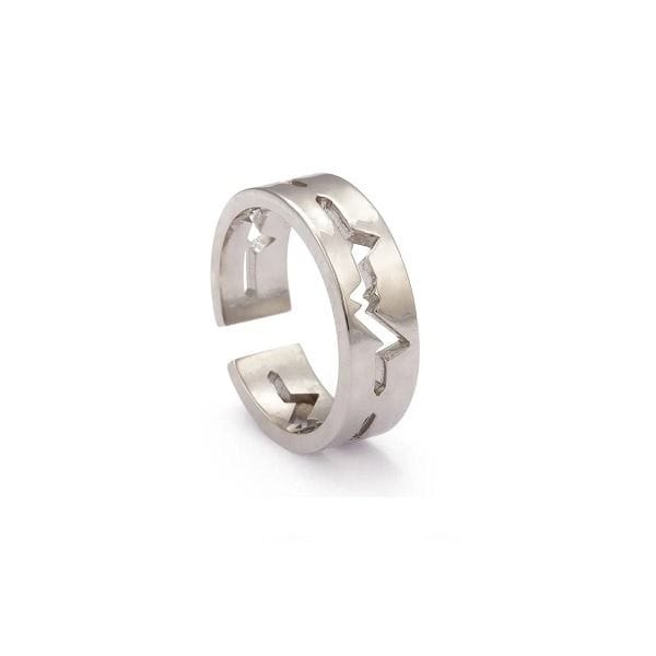 Atolyewolf Pulse Ring, 925 Sterling Silver Ring, Minimalist Modern Jewelry Design, Premium Silver Finish, Size 24 | Silver