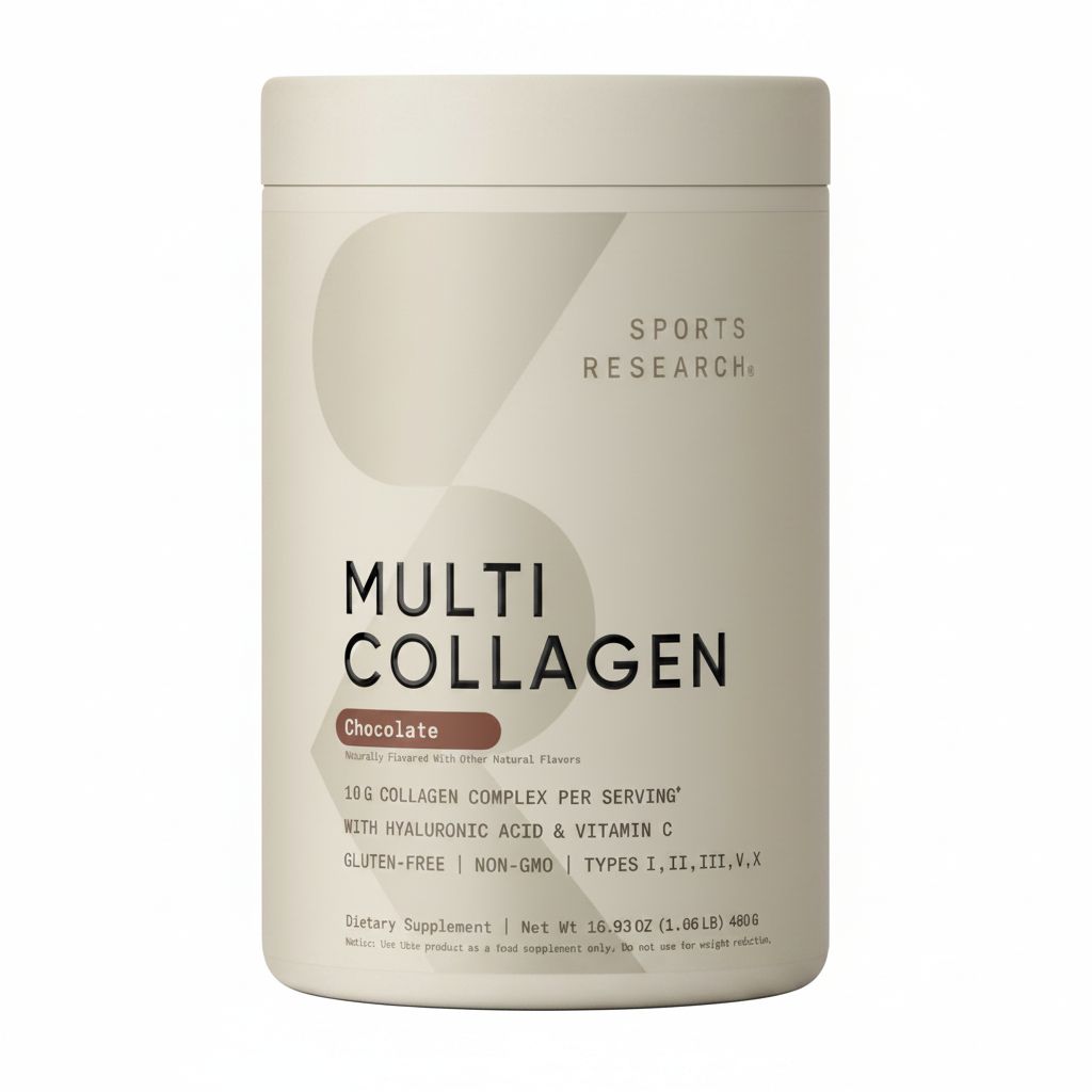 Sports Research Multi Collagen Protein Powder with Hyaluronic Acid & Vitamin C | 30 Servings