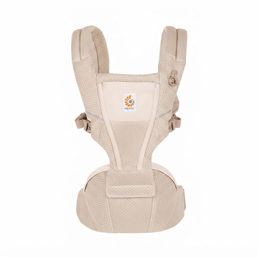 Ergobaby Baby Carrier Hip Seat 4-48 Months, Padded Adjustable Straps, Large Storage Pocket, Anti Slip Material - Natural Beige