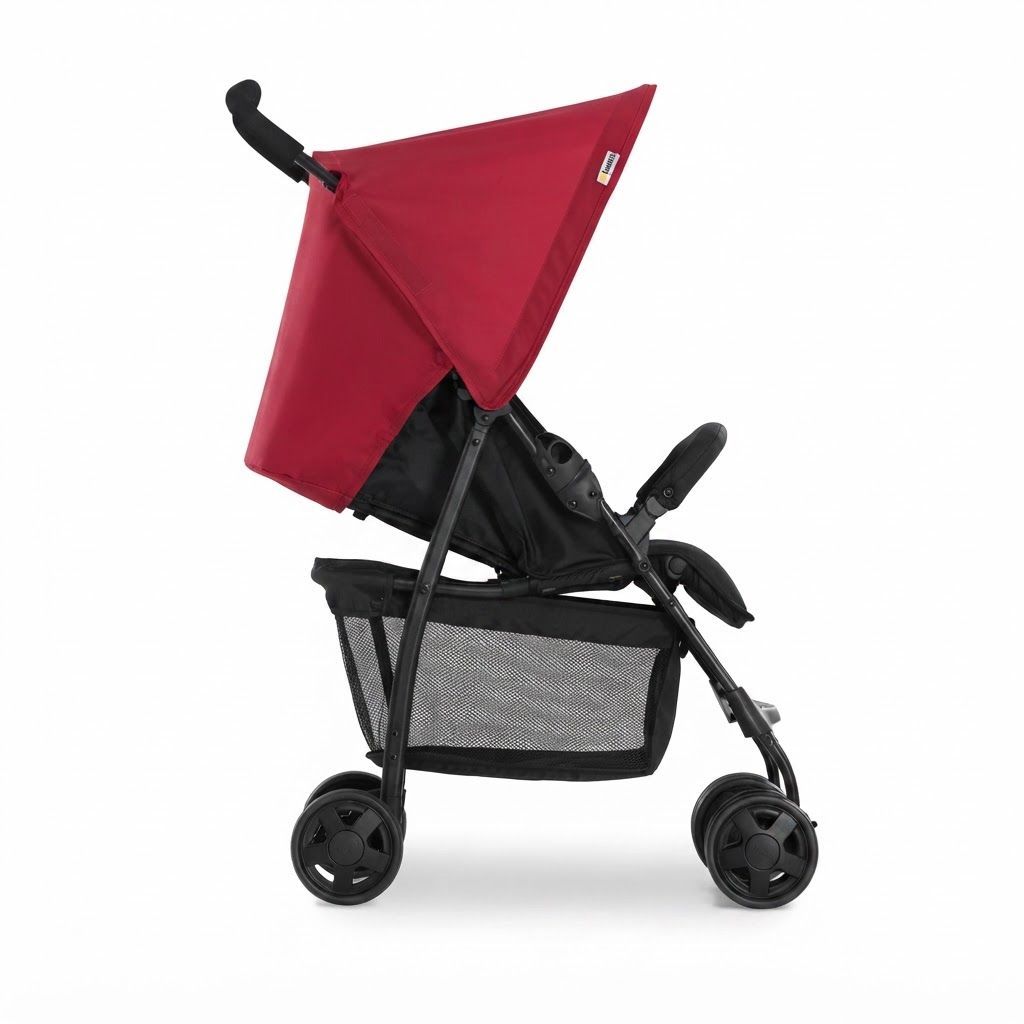 Hauck Sport Pushchair, Lightweight Travel Stroller, Compact & Foldable, Lay-Flat Seat, 5-Point Harness, Ideal for Active Parents on City Streets, Public Transport, and Vacations | Red